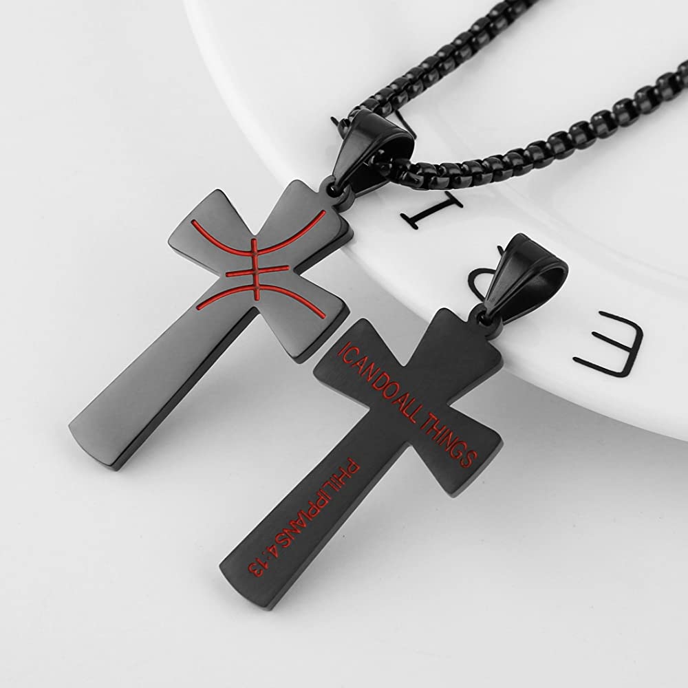 Basketball Cross Necklace
